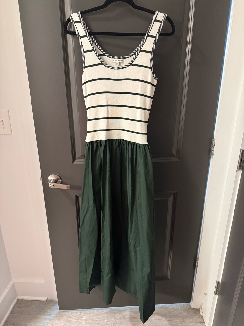 Moon River Twofer Midi Dress Forest Green